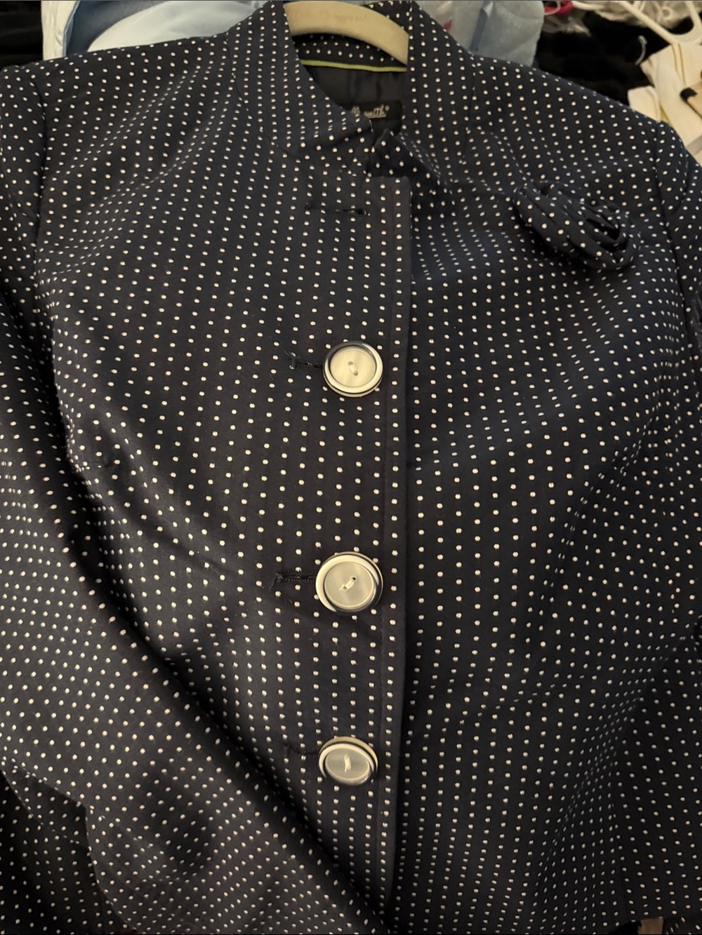 Polka Dot Navy Women’s Skirt Suit
